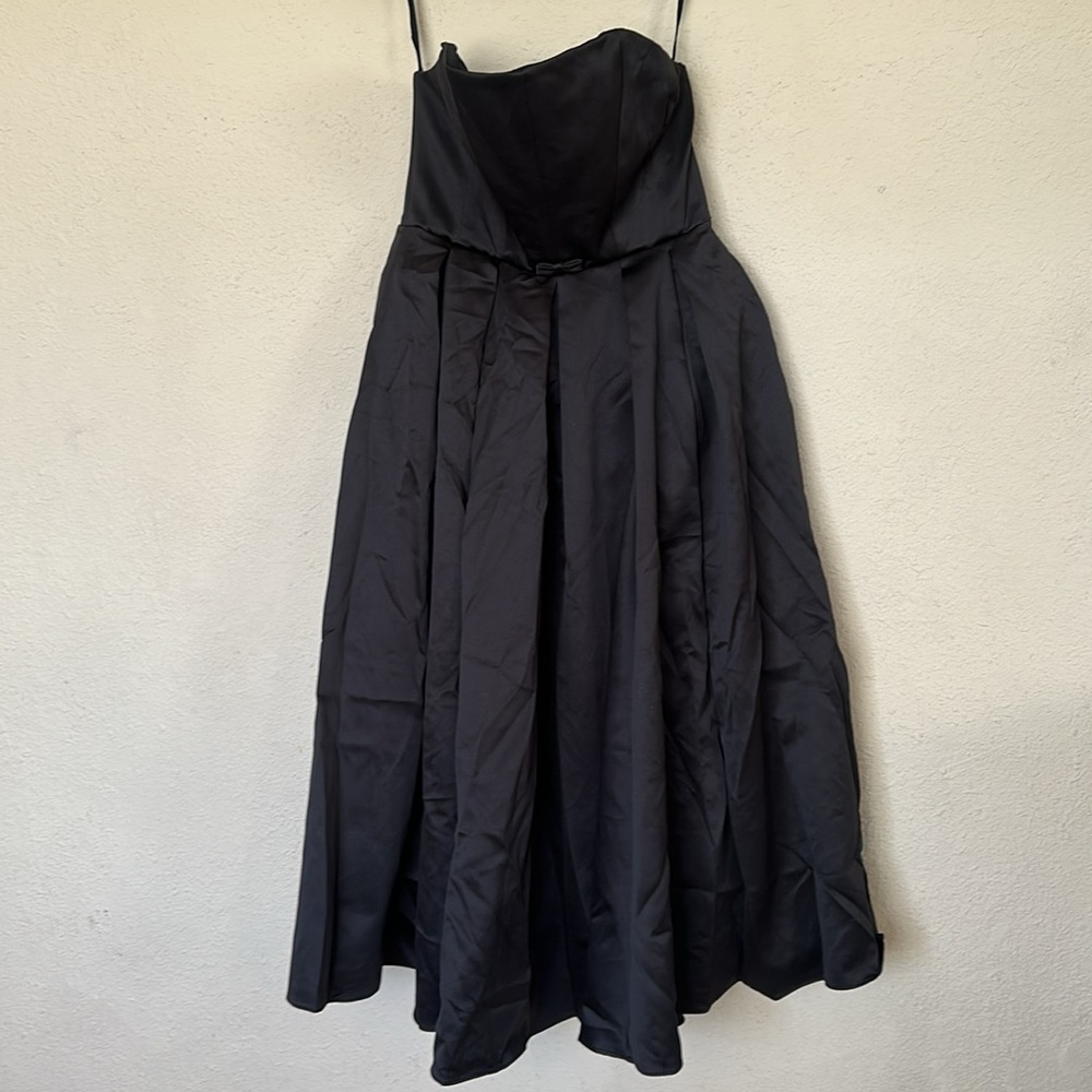 House of cb Contessa Black Strapless Satin Corset Midi Dress NWOT size XL - Picture 6 of 12